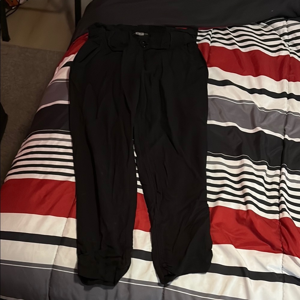 Rewash Black Dress Pants Elegant Straight-Leg Design
